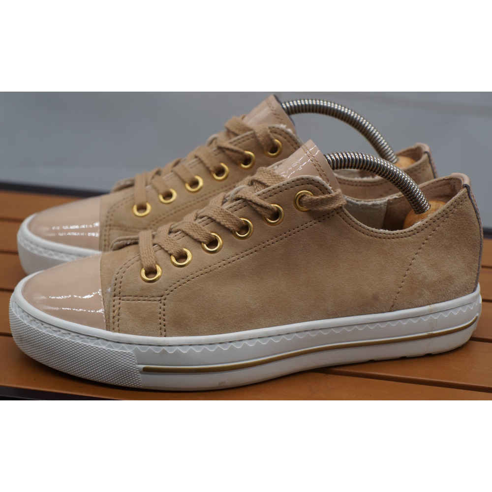 $470 Paul Green Sophie Sneakers Sahara Dakar low top NUBUCK PATENT 8.5 US - Picture 2 of 12